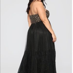 Formal dress/ gown black and gold